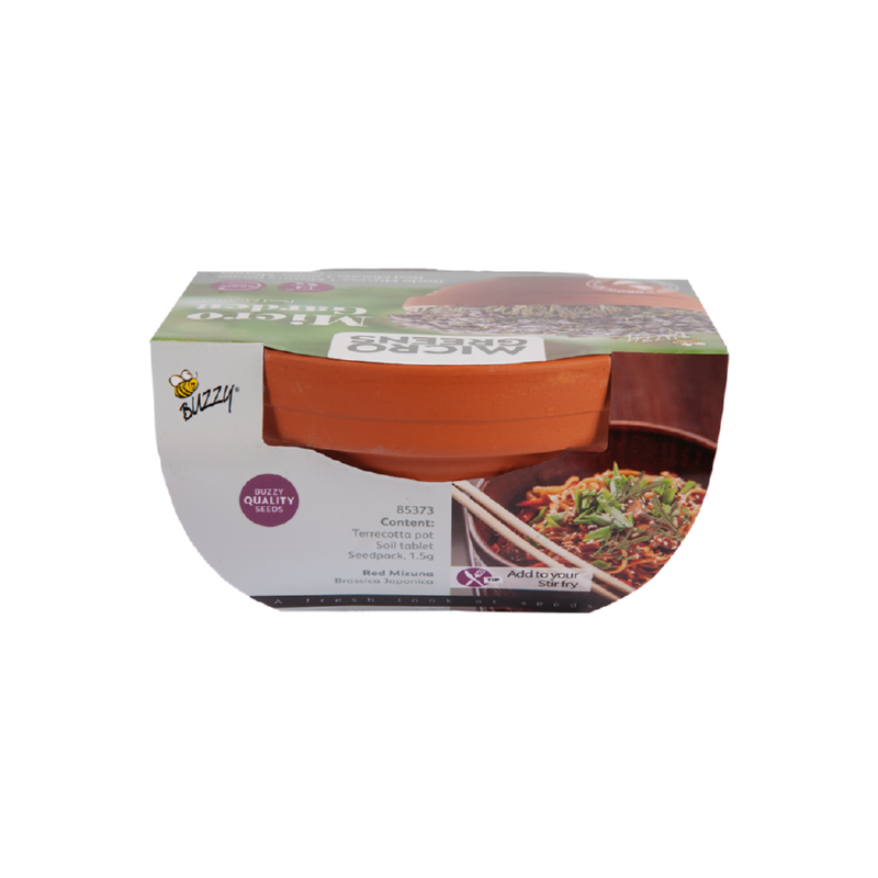 Buzzy® Microgreens Terracotta schaal Rode Mizuna
