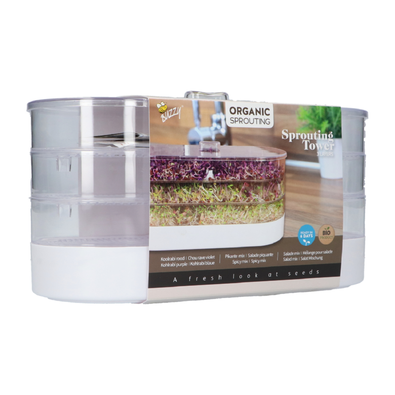 Buzzy® Organic Sprouting Tower 3 laags BIO