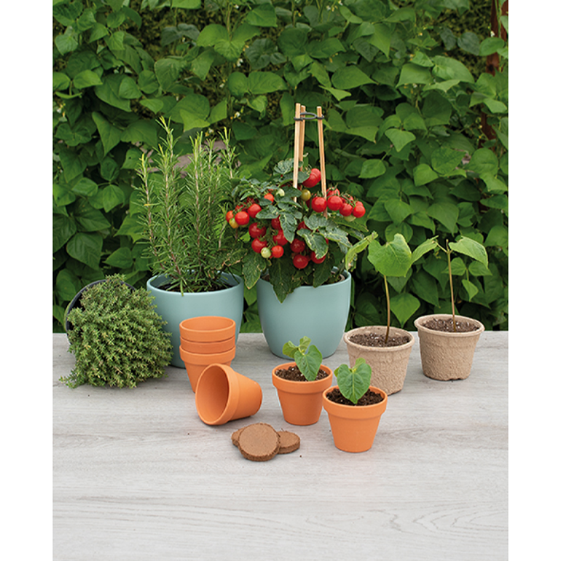 SOGO Stenen terracotta potjes 7/8cm 7st.