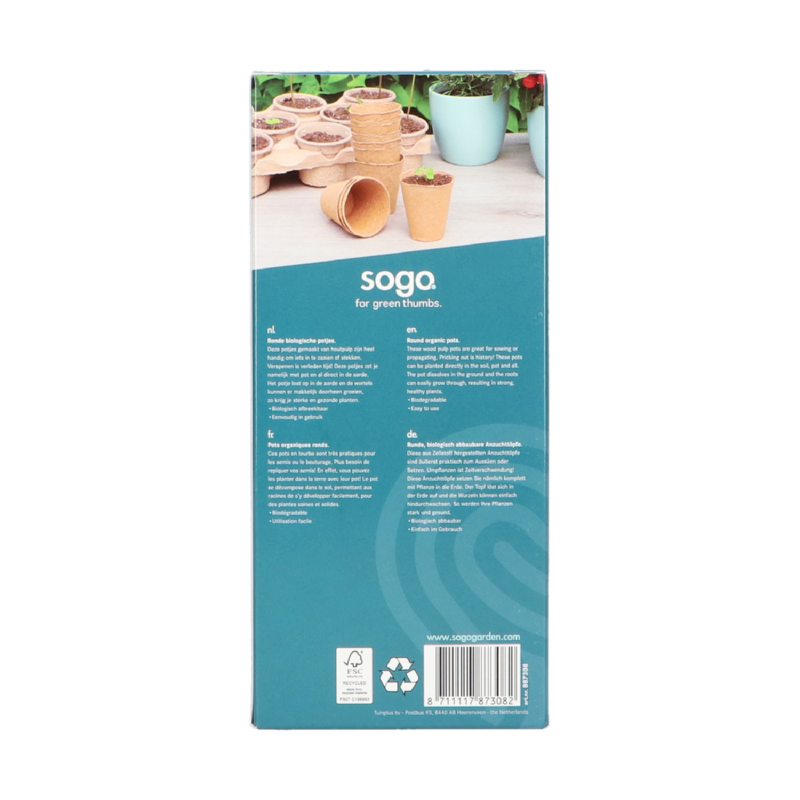 SOGO Biologische Potjes 8cm rond 10st.