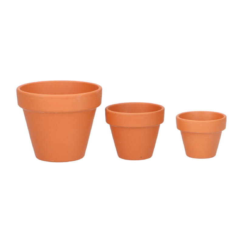 SOGO Stenen terracotta potjes 5/6cm 9st.