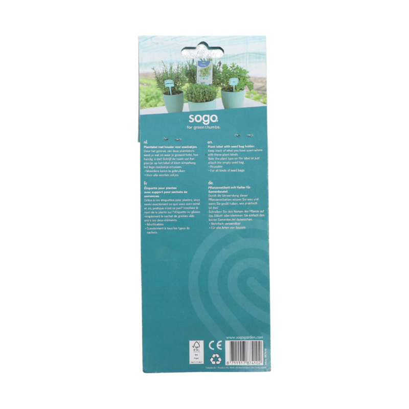 SOGO Labels+Zaadzakjehouder 12,5cm 10st