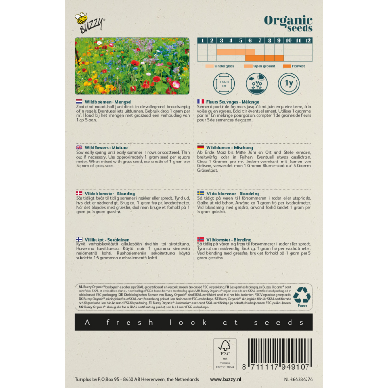 Buzzy® Organic Wildbloemen mengsel  (BIO)