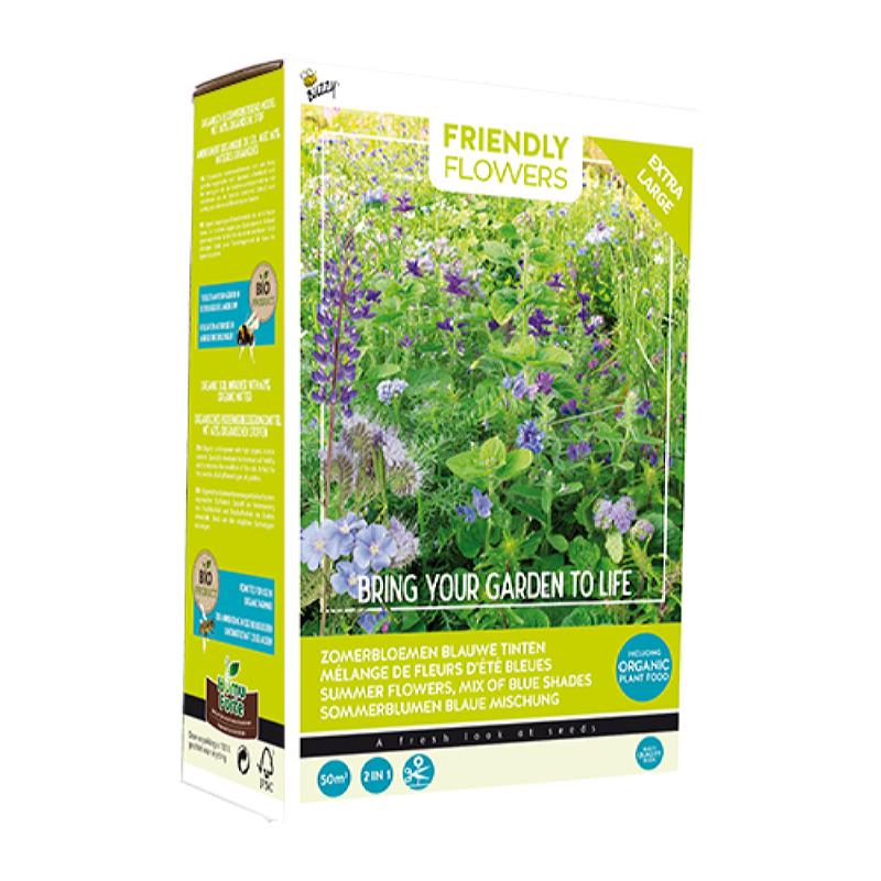 Buzzy® Friendly Flowers XL Blauwe zomerbloemen 50m²