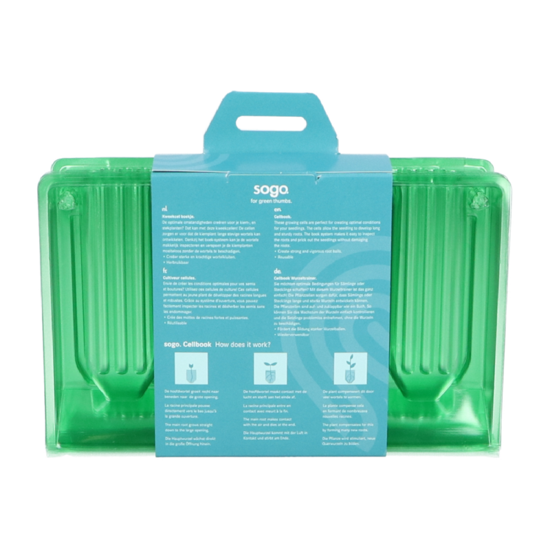 SOGO Kweekcel boekje 4 vaks 3,5x10cm Set 5st.