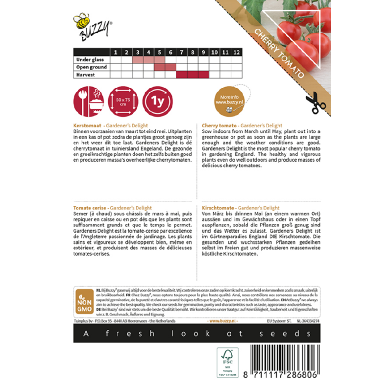 Buzzy® Pomodori, Kerstomaat Gardeners Delight (Cherry)