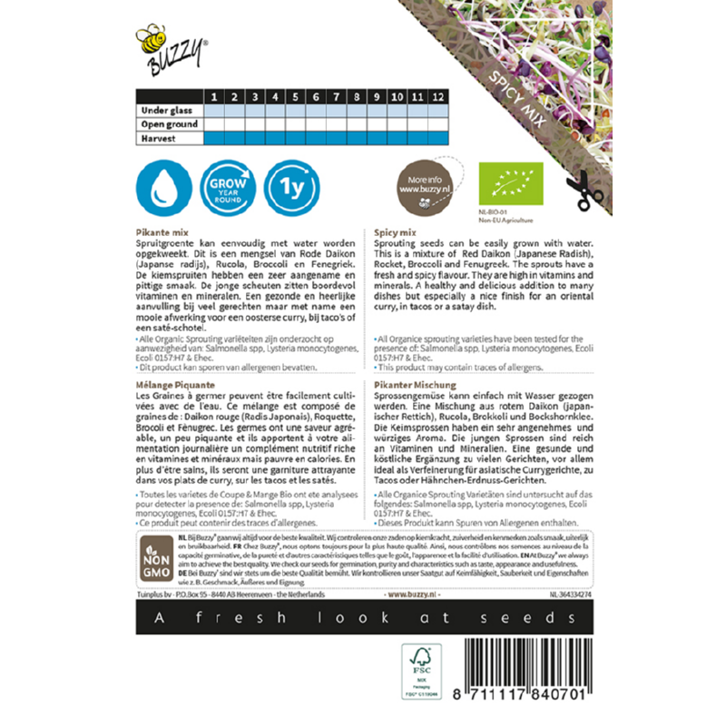 Buzzy® Organic Sprouting Salademengsel pikant (BIO)