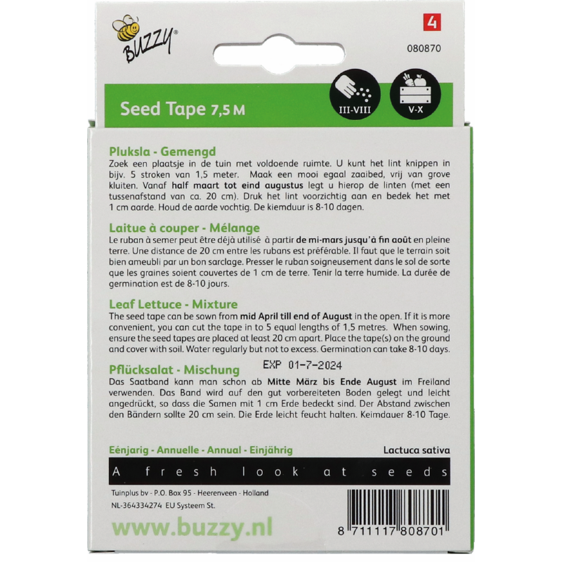 Buzzy® Zaadband Pluksla gemengd