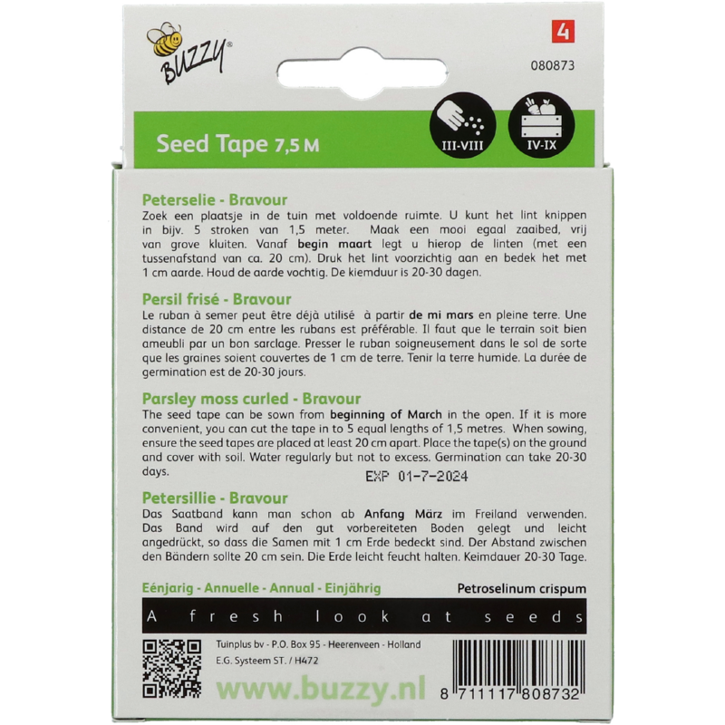 Buzzy® Zaadband Peterselie Bravour