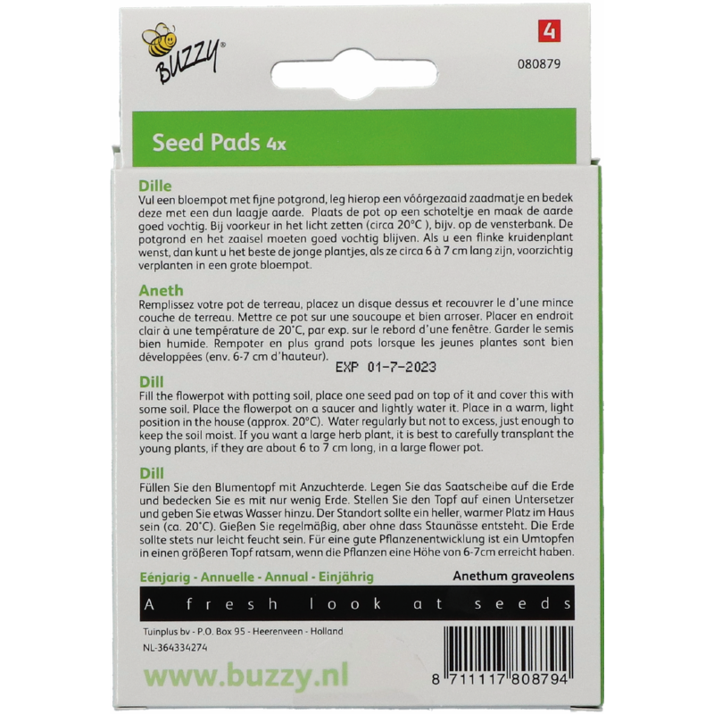Buzzy® Seedpads Dille 4x 8cm