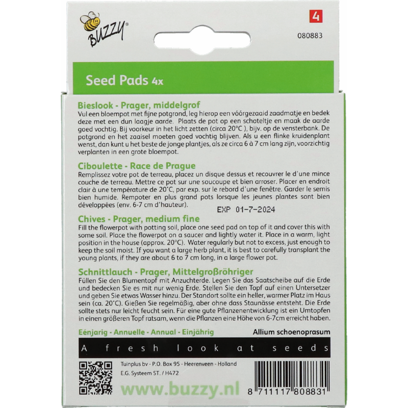 Buzzy® Seedpads Bieslook Prager 4x 8cm