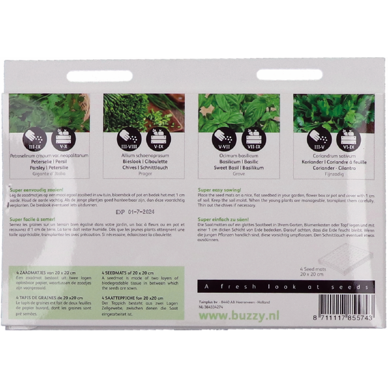 Buzzy® Zaadmatjes Kruiden 4 matjes