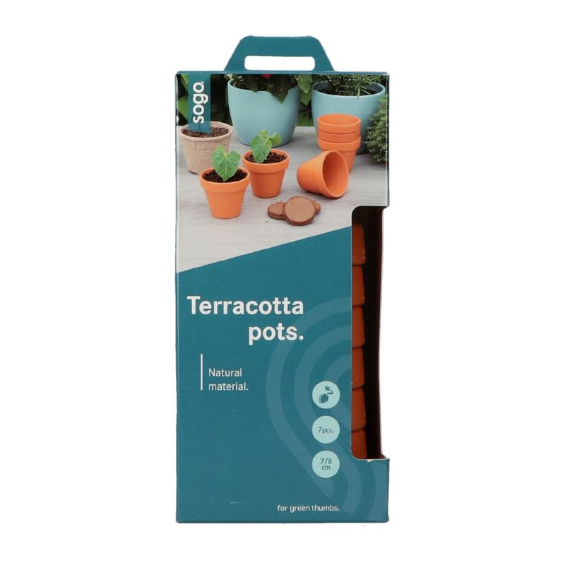 SOGO Stenen terracotta potjes 7/8cm 7st.