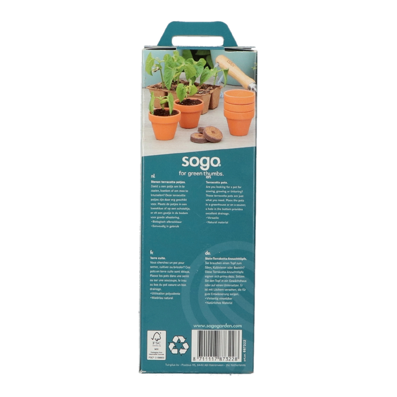 SOGO Stenen terracotta potjes 5/6cm 9st.