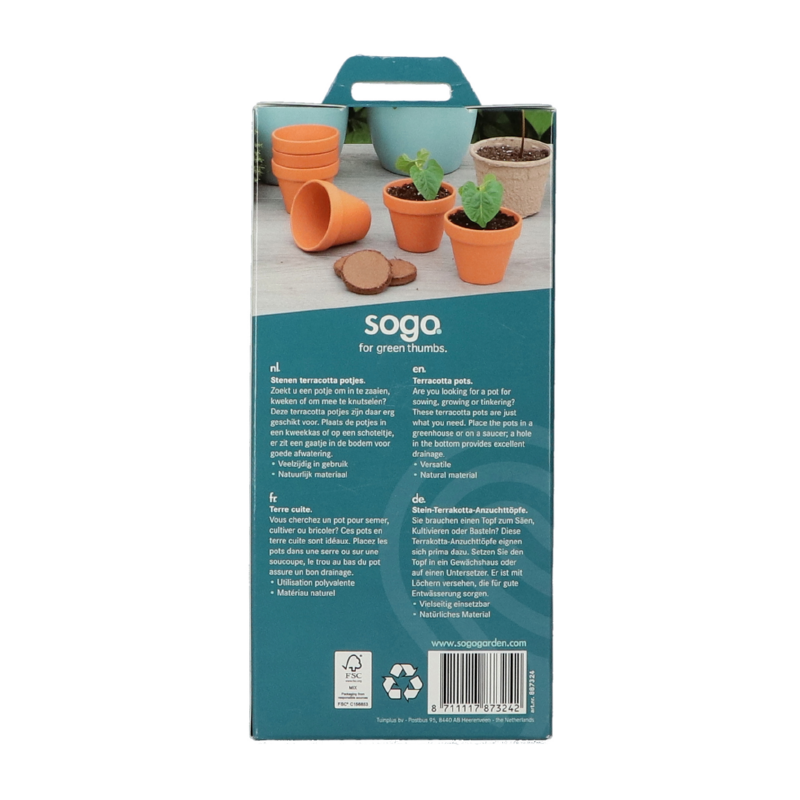 SOGO Stenen terracotta potjes 7/8cm 7st.