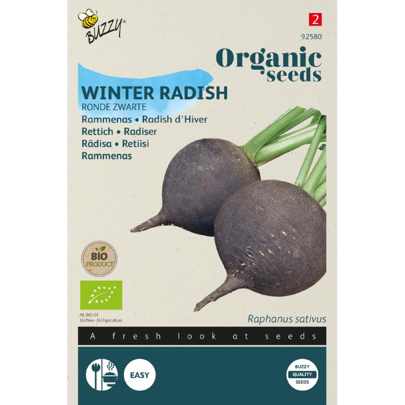 Buzzy® Organic Rammenas Ronde Zwarte (BIO)