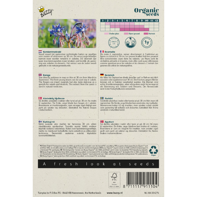 Buzzy® Organic Komkommerkruid (BIO)