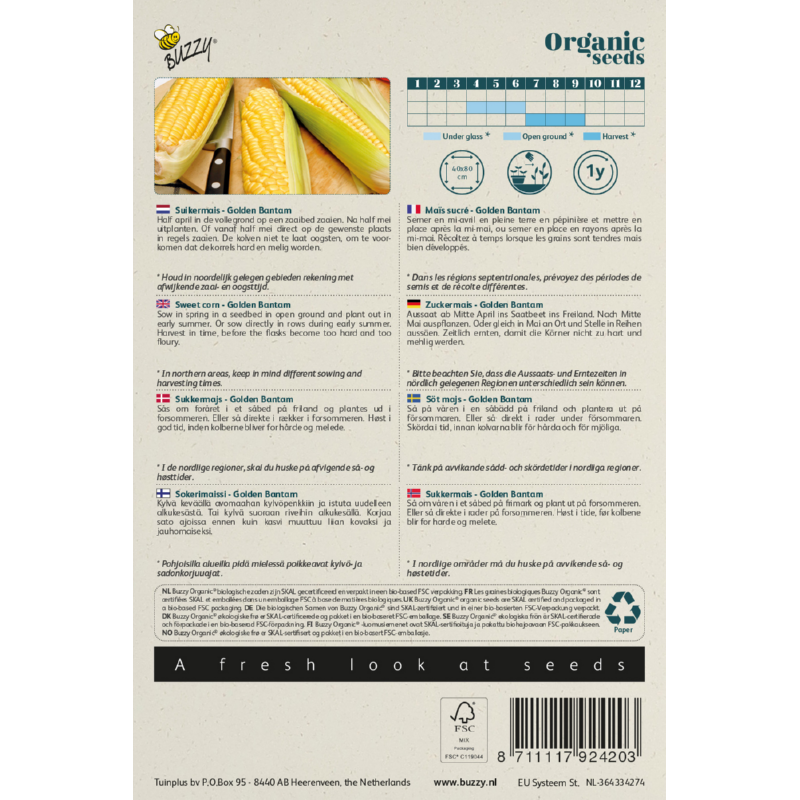 Buzzy® Organic Zuckermais Golden Bantam(BIO)