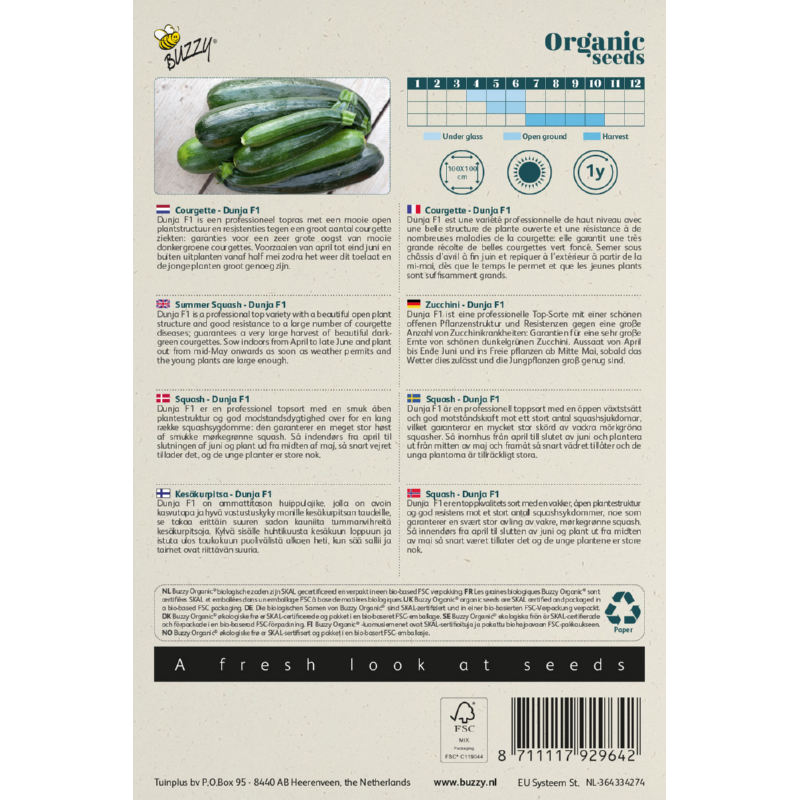 Buzzy® Organic Courgette Dunja F1 (BIO)