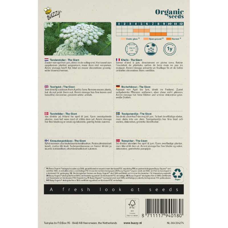 Buzzy® Organic Tandenstoker The Giant (BIO)