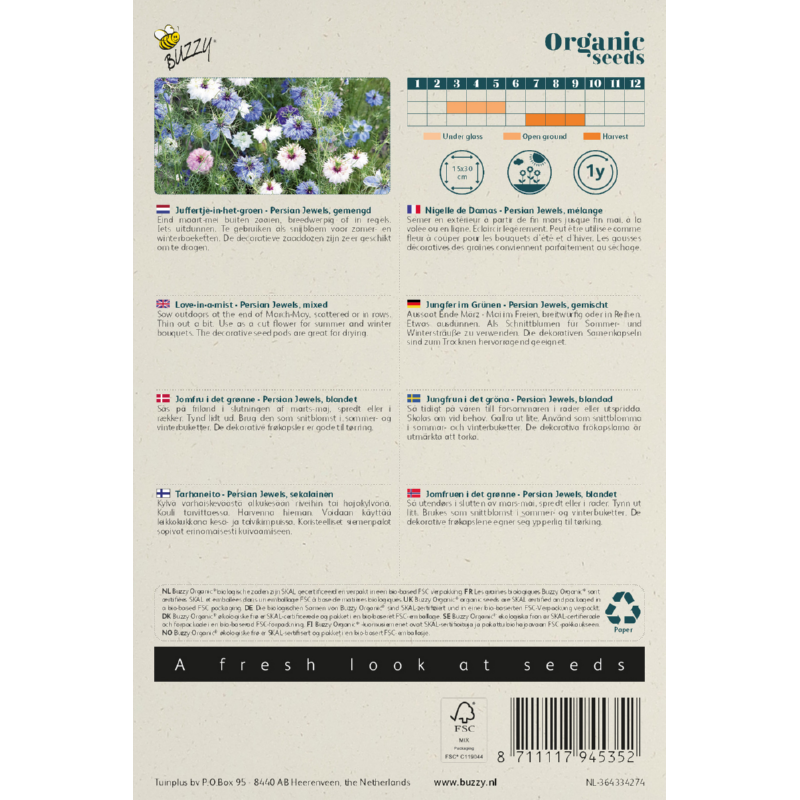 Buzzy® Organic Nigella, Juffertje-in-het groen Persian Jewel