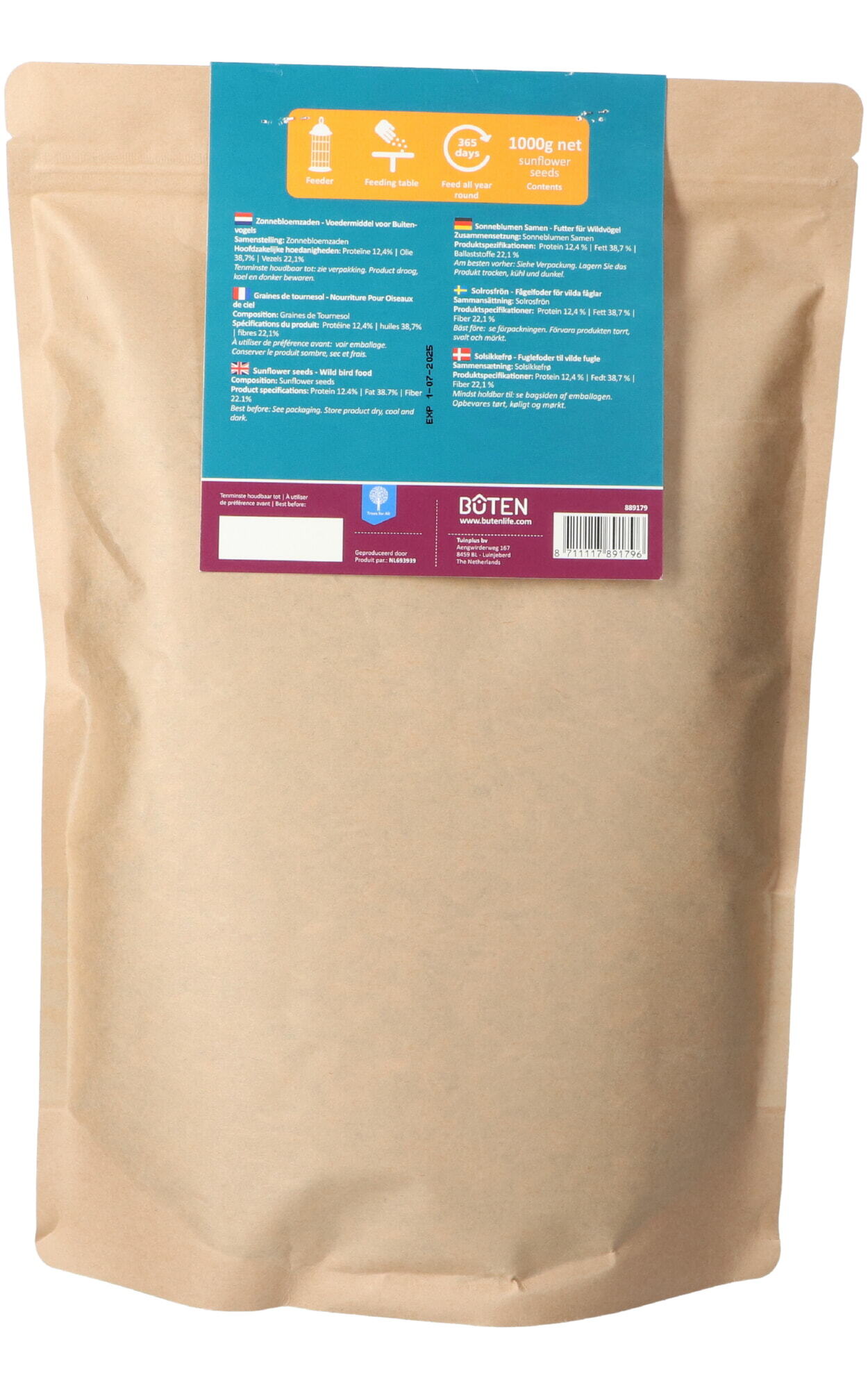 Bûten Food Sunflower Seeds 1000g