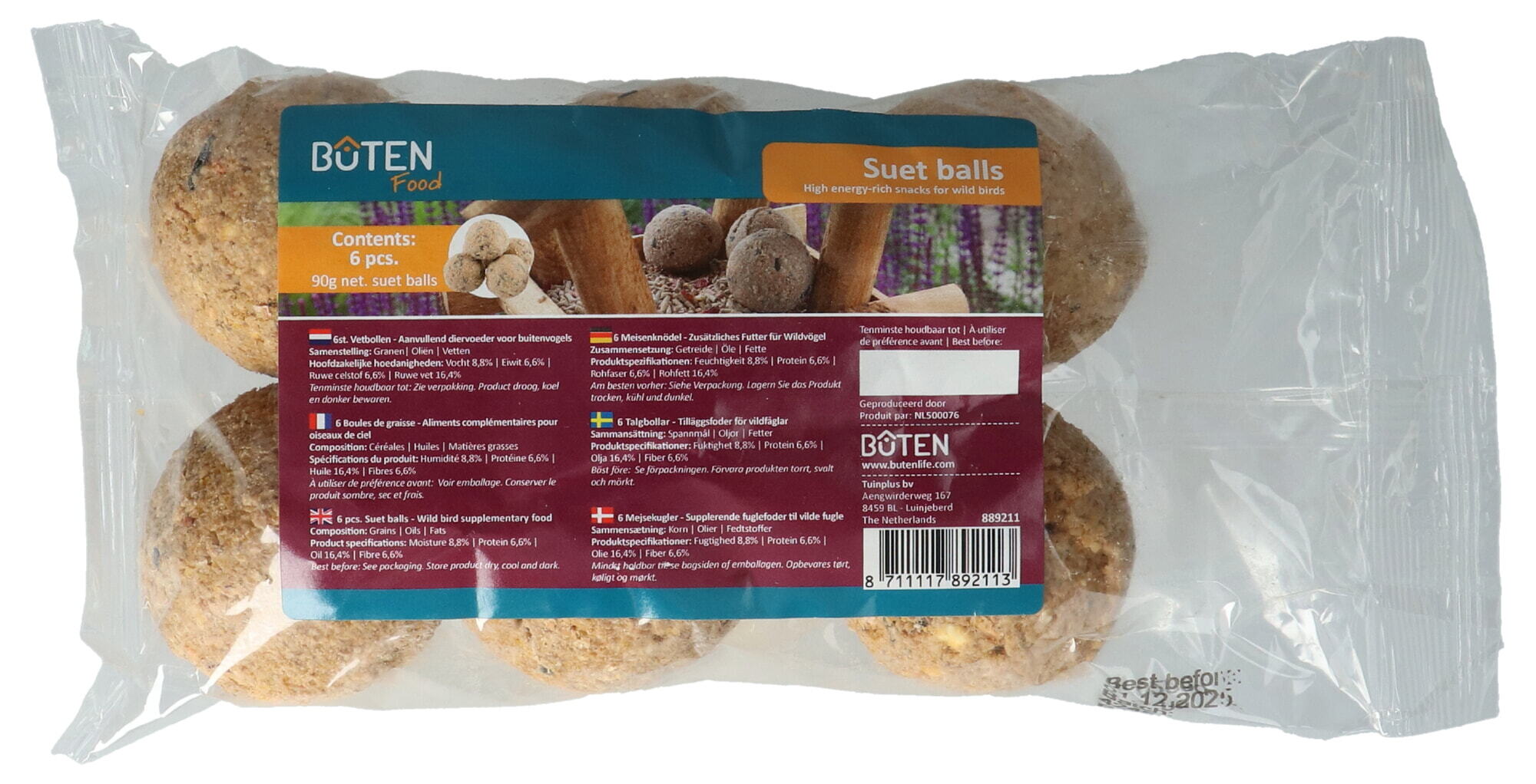 Bûten Food Fat Snax in foil 6x90g