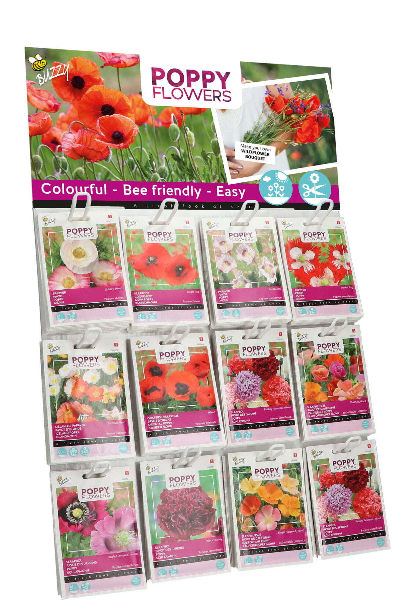 Buzzy® Display Poppy Flowers 12x15