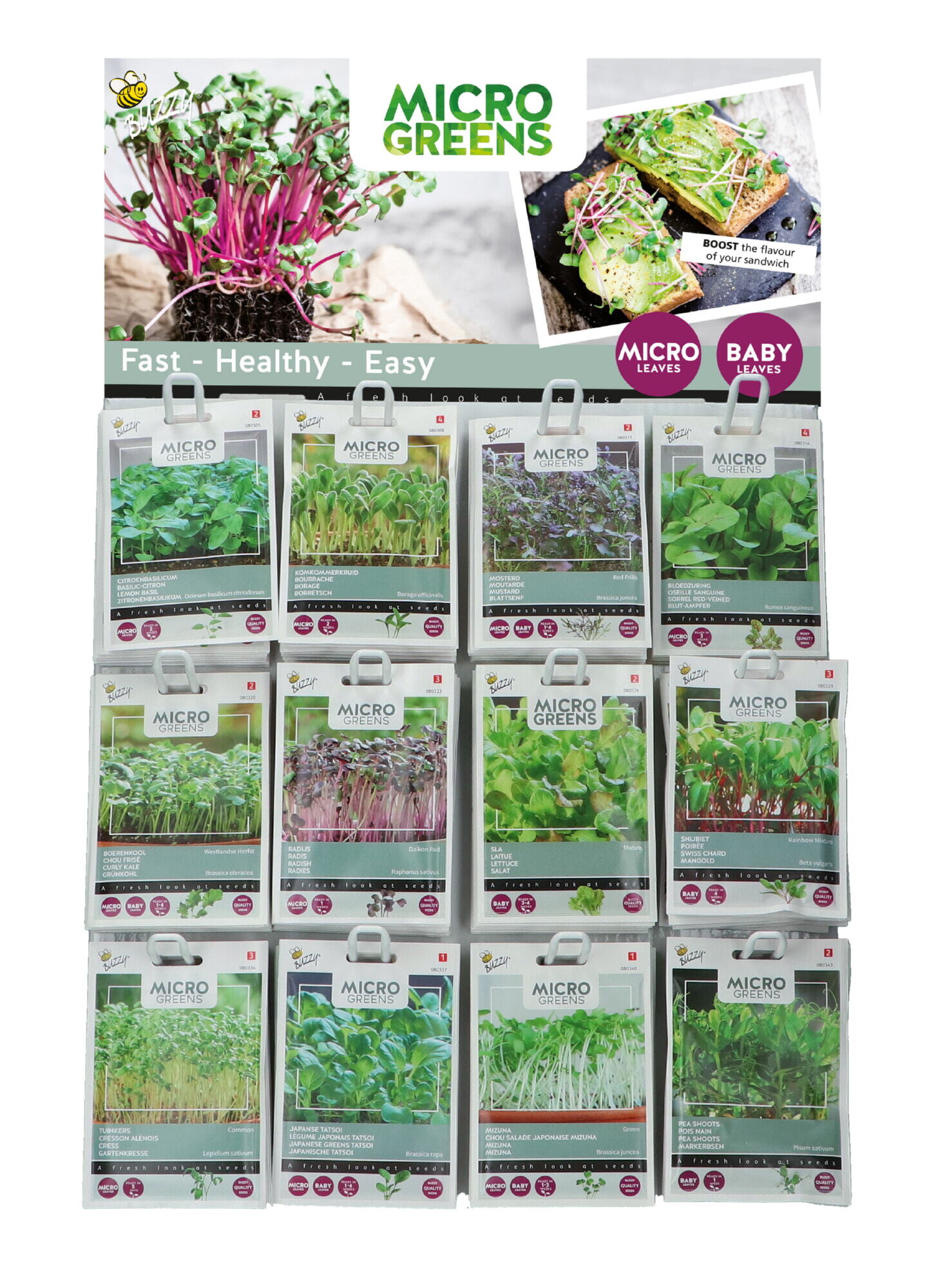 Buzzy® Display Microgreens 12x10